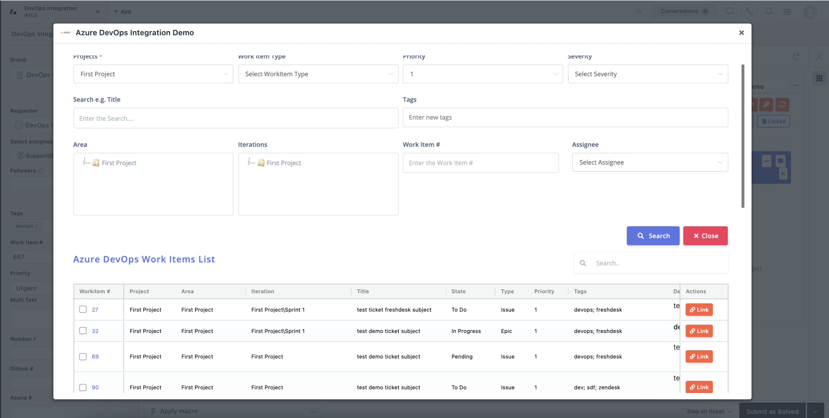 'Zendesk Azure DevOps Integration.